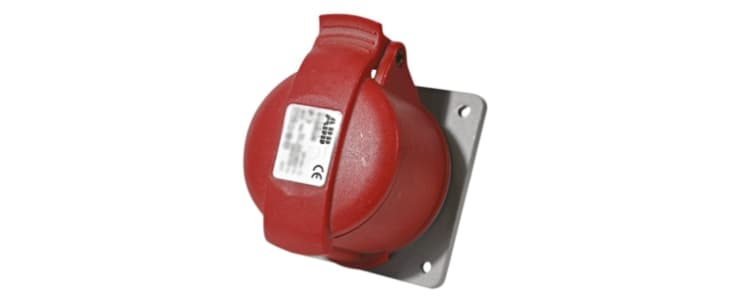 ABB, Easy & Safe IP44 Red Panel Mount 3P + N + E Industrial Power Socket, Rated At 16A, 415 V