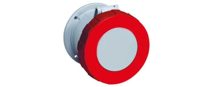 ABB, CMA IP67 Red Panel Mount 3P + E Industrial Power Socket, Rated At 125A, 415 V