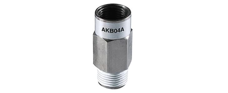 SMC AKB Non Return Valve NPT 1/4 Female Inlet, NPT 1/4 Female Outlet, -100 kPa → 1 MPa