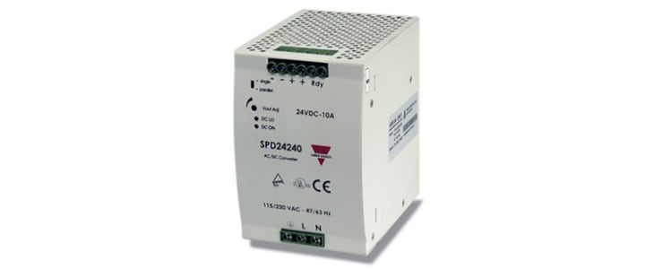 Carlo Gavazzi Switch Mode DIN Rail Power Supply, 90 → 132V ac ac, dc Input, 24V dc dc Output, 10A Output, 240W