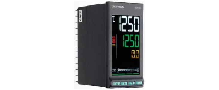 Gefran 1250 PID Temperature Controller, 48 x 96mm, 3 Output Relay, 100 → 240 V ac Supply Voltage