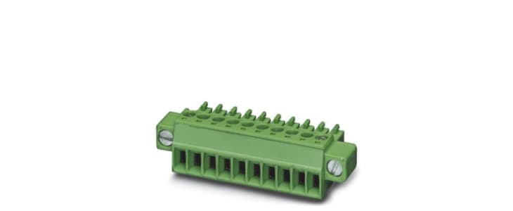 Phoenix Contact 3.5mm Pitch 11 Way Pluggable Terminal Block, Plug, Cable Mount, Screw Termination