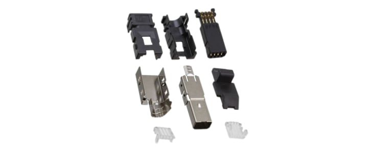 TE Connectivity Cable Mount Mini I/O Connector Plug, 8 Way, Shielded