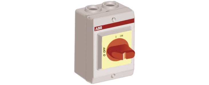 ABB 3P Pole Isolator Switch - 23A Maximum Current, 7.5kW Power Rating, IP65