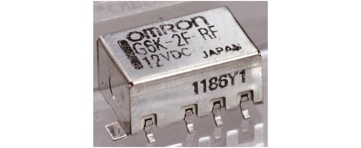 Omron Surface Mount High Frequency Relay, 5V dc Coil, 1GHz Max. Coil Freq., DPDT