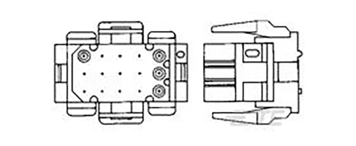 TE Connectivity, AMP MR Male PCB Connector Housing, 4.19mm Pitch, 6 Way, 3 Row