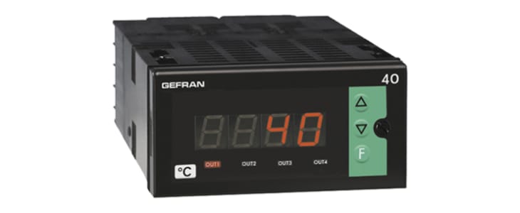 Gefran 40T96 On/Off Temperature Controller, 96 x 48mm, 1 Output Relay, 100 → 240 V ac/dc Supply Voltage