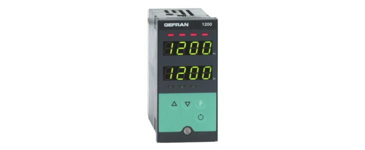 Gefran 1200 PID Temperature Controller, 96 x 48 (1/8 DIN)mm, 3 Output Relay, 100 V ac, 240 V ac Supply Voltage ON/OFF