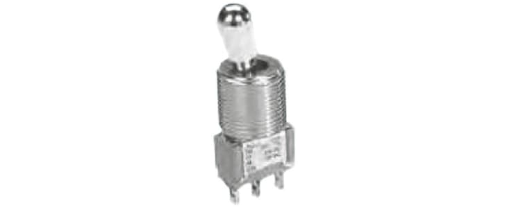 TE Connectivity Toggle Switch, Panel Mount, (On)-Off-(On), SPDT, Solder Terminal, 120 ac/dc, 28V ac/dc