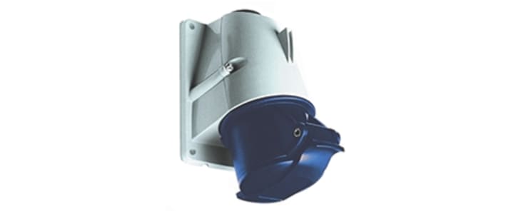 ABB, Easy & Safe IP44 Blue Panel Mount 2P + E Right Angle Industrial Power Socket, Rated At 64A, 230 V