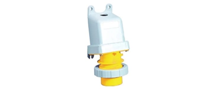 ABB, CMA IP67 Yellow Panel Mount 3P + E Industrial Power Plug, Rated At 16A, 110 V