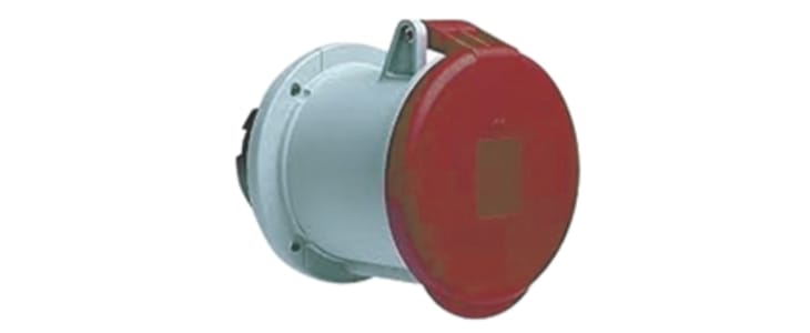 ABB, Easy & Safe IP44 Red Panel Mount 3P + N + E Industrial Power Socket, Rated At 64A, 415 V