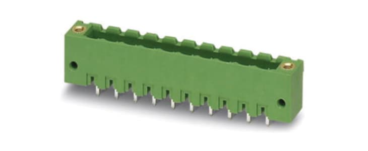 Phoenix Contact 3.5mm Pitch 10 Way Right Angle Pluggable Terminal Block, Header, Through Hole, Solder Termination