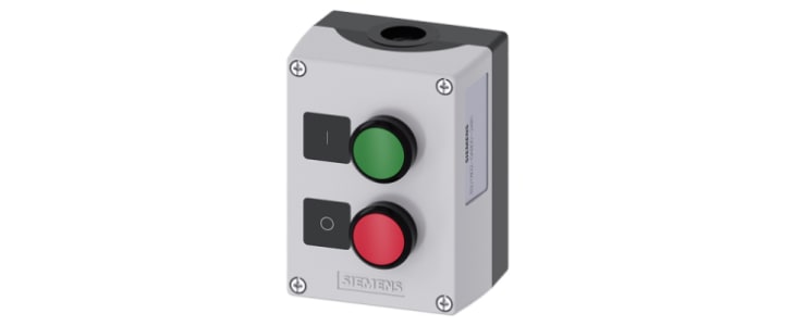 Siemens Enclosed Push Button - SPDT, Plastic, Green, Red, IP66, IP67, IP69