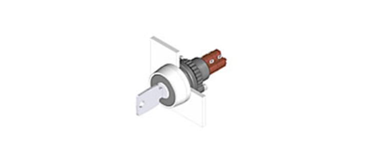 IP67 Key Switch, 2 NO + 2NC