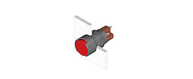 EAO Illuminated Push Button Switch for Use with Series 51 Switches