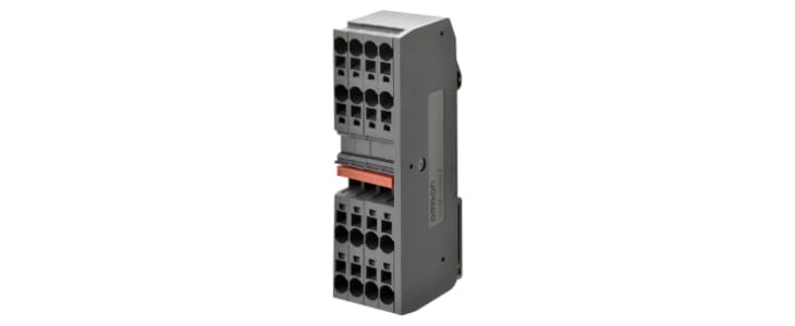 Omron XW6T Series Yellow DIN Rail Terminal Block, 0.08 → 1.5mm², Screw Termination