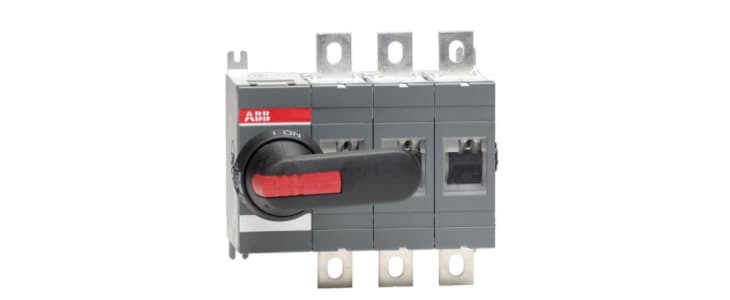 ABB 3P Pole Isolator Switch - 400A Maximum Current, 400kW Power Rating, IP00