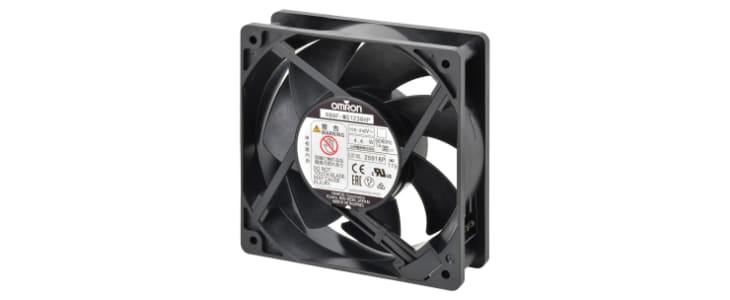 Omron R89F Series Axial Fan, 100 → 240 V ac, AC Operation, 3m³/min, 4.4W, 80mA Max, 120 x 120 x 38mm