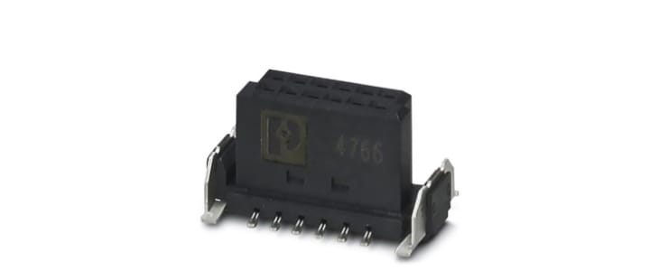 Phoenix Contact FP 1.27/ 12-FV Series Surface Mount PCB Socket, 12-Contact, 2-Row, 1.27mm Pitch, Solder Termination