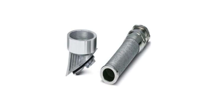 Phoenix Contact HC-B-GB-M32-ER-AL Series Silver Nickel Plated Brass Cable Gland, M32 Thread, 21mm Min, 13mm Max, IP66,