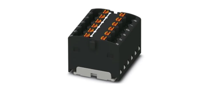 Phoenix Contact Distribution Block, 12 Way, 2.5mm², 17.5A, 450 V, Black