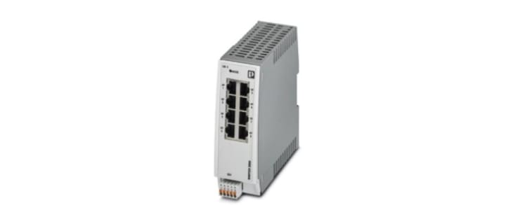 Phoenix Contact DIN Rail Mount Ethernet Switch, 8 RJ45 Ports, 10/100/1000Mbit/s Transmission, 24V dc