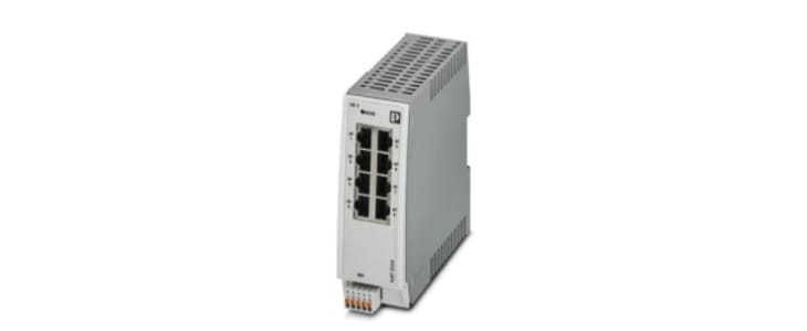 Phoenix Contact DIN Rail Mount Ethernet Switch, 8 RJ45 Ports, 10/100Mbit/s Transmission, 24V dc