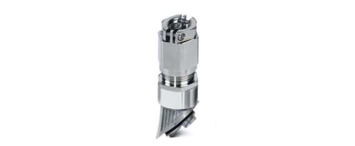 Phoenix Contact  HC-B-GTRS Series Silver Nickel Plated Brass Cable Gland, M40 Thread, 16mm Min, 28mm Max, IP66, IP67