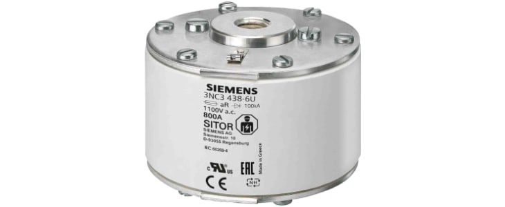 Siemens 800A size NH3 Square Body Flush End Contacts Fuse, aR, 1.1kV