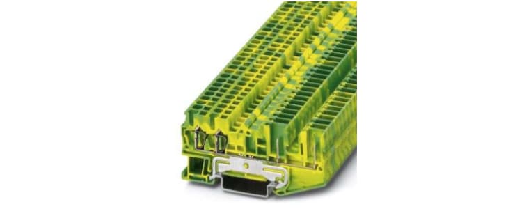 Phoenix Contact 4-Way Earth Terminal Block, 0.08 - 4mm², 28 - 12 AWG Wire, Plug In, Spring Cage