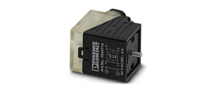 Phoenix Contact SACC 3P+E DIN 43650, Female DIN 43650 Solenoid Connector,  with Indicator Light, 24 V ac Voltage