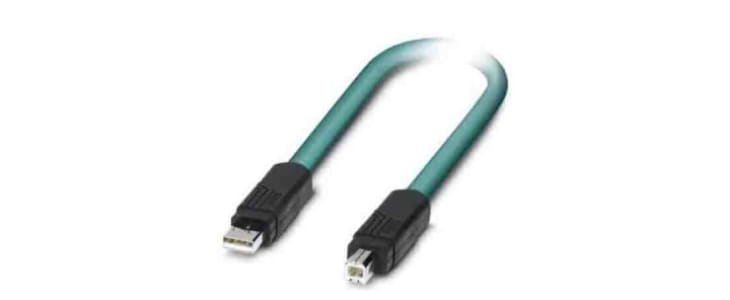 Phoenix Contact Cable, Male USB A to Male USB B Cable, 2m