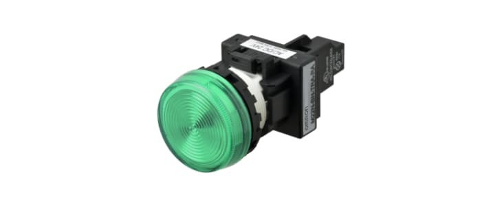 Omron M22N Series Green Indicator, 12V, 22mm Mounting Hole Size, IP66