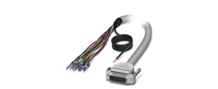 Phoenix Contact Female 15 Pin D-sub Unterminated Serial Cable, 1.5m