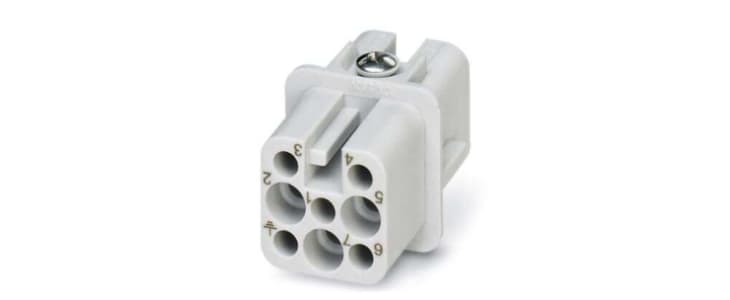 Phoenix Contact Heavy Duty Power Connector Insert, 10A, Male, HC-D07-I-CT-F-42V Series, 7 Contacts