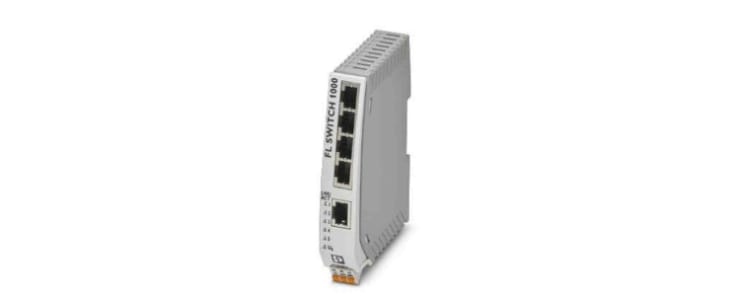 Phoenix Contact FL SWITCH 1000 Series DIN Rail Mount Ethernet Switch, 5 RJ45 Ports, 10/100/1000Mbit/s Transmission, 24V