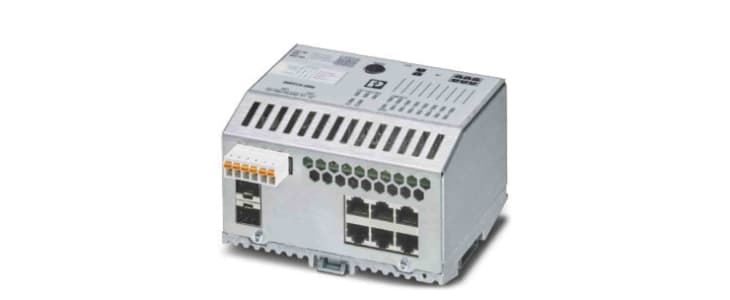 DIN Rail Mount Ethernet Switch, 6 RJ45 Ports, 100Mbit/s Transmission, 24V dc