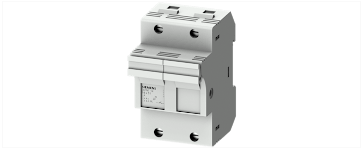 Siemens 50A Rail Mount Fuse Holder for 14 x 51mm Fuse, 2P, 690V