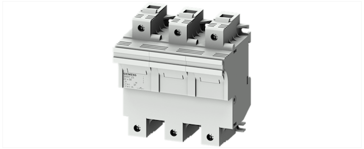 Siemens 100A Rail Mount Fuse Holder for 22 x 58mm Fuse, 3P, 690V