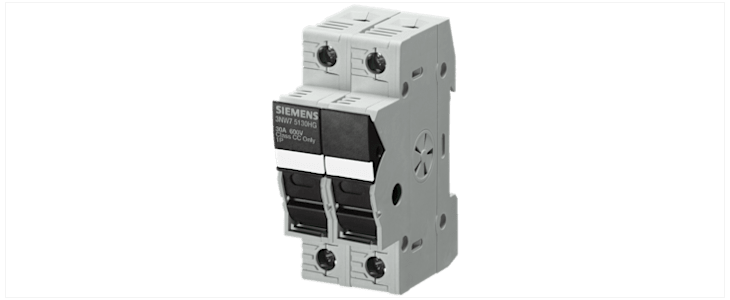 Siemens 30A Rail Mount Fuse Holder, 2P, 600V