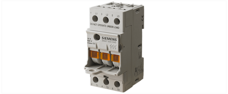 Siemens 30A Rail Mount Fuse Holder, 3P, 600V