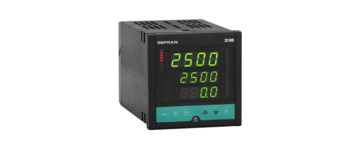 Gefran 2500 Panel Mount Controller, 96 x 96 (1/4 DIN)mm 4 Input, 5 Output Analog Current, Electromechanical Relay,