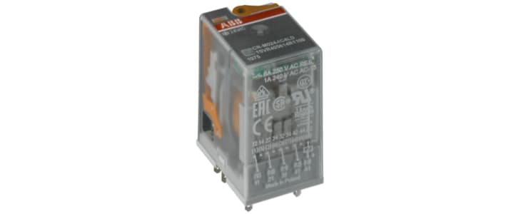 ABB CR-M Series Interface Relay, DIN Rail Mount, 110V ac Coil, 4CO (SPDT), 6A Load