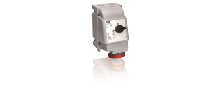 ABB Vertical Switchable IP67 Industrial Interlock Socket 3P+N+E, Earthing Position 6h, 32A, 415 V