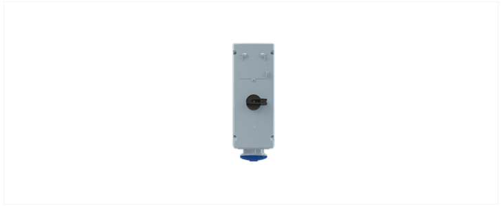 ABB Vertical Switchable IP44 Industrial Interlock Socket 3P, Earthing Position 6h, 32A, 250 V