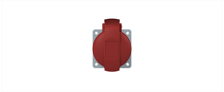 ABB, 432RU6 IP44 Red Cable Mount 3P + N + E Industrial Power Socket, Rated At 32A, 415 V