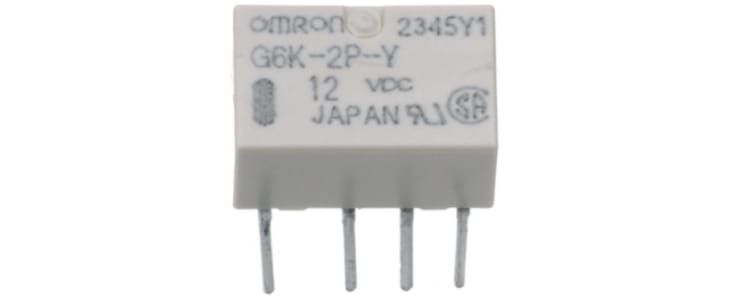 Omron PCB Mount Signal Relay, 12V dc Coil, 1A Switching Current, DPDT