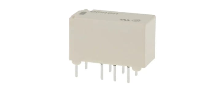 Omron PCB Mount Signal Relay, 12V dc Coil, 2A Switching Current, DPDT