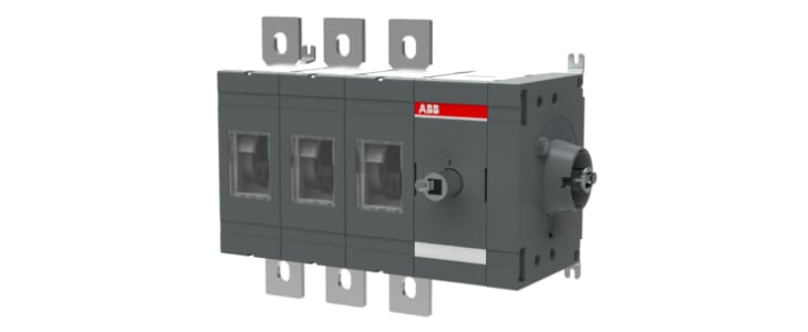 ABB 3P Pole Screw Mount Switch Disconnector - 630A Maximum Current, 630kW Power Rating, IP00